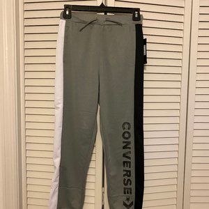 Converse Boys Dark Gray Joggers w/Black/White Side Stripe - M